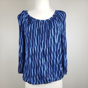 Michael Kors Peasant Blue Blouse Top Lose Fit XS